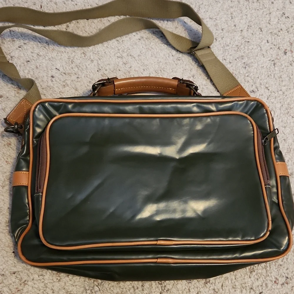 Vintage Spirit of Adventure Green & Brown Soft Briefcase Bag